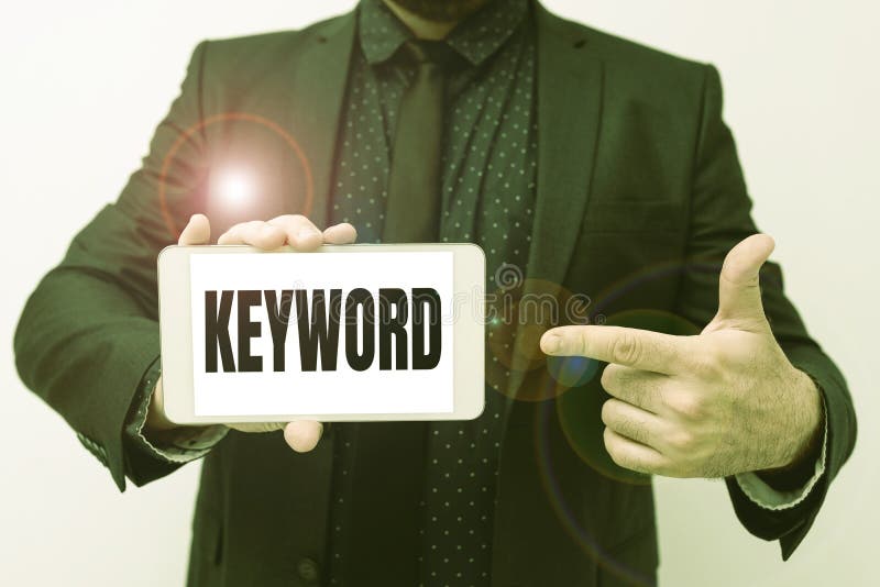 Handwriting text Keyword. Word for word which acts as the key to a code Concept of great significance Presenting New royalty free stock photos