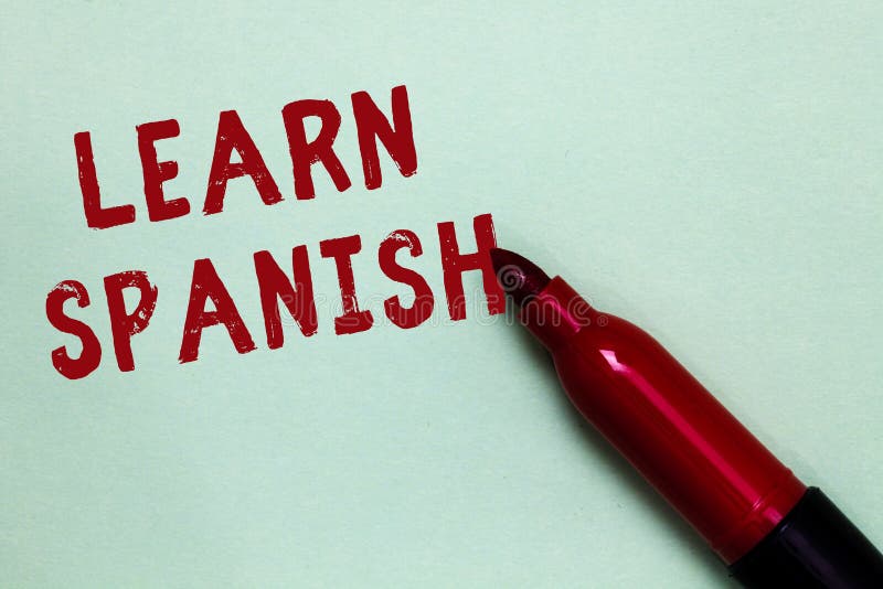 Handwriting Text Learn Spanish. Concept Meaning Translation Language in Spain Vocabulary Dialect