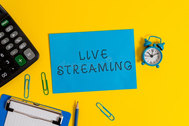 Handwriting Text Live Streaming. Concept Meaning Transmit Live Video