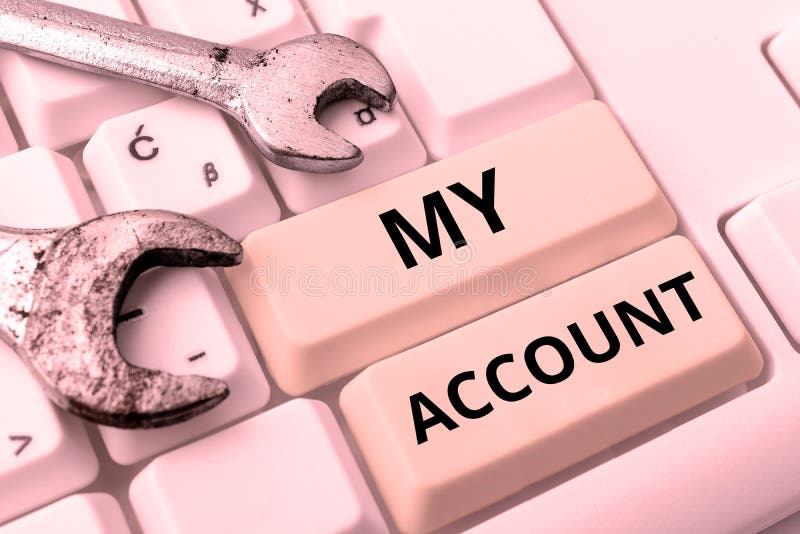 Handwriting text My Account. Business idea If something is said to be on someone&#x27;s or something&#x27;s account stock images