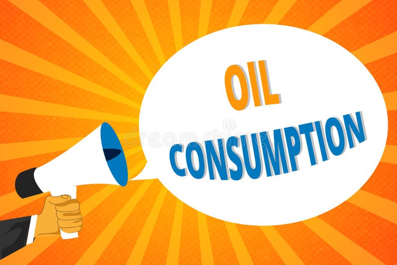 Handwriting Text Oil Consumption. Concept Meaning this Entry is the Total Oil Consumed in