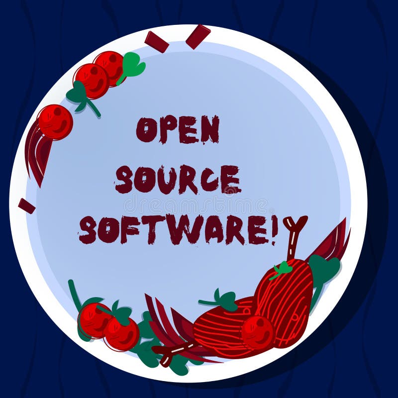 Handwriting text open source software concept meaning software with 