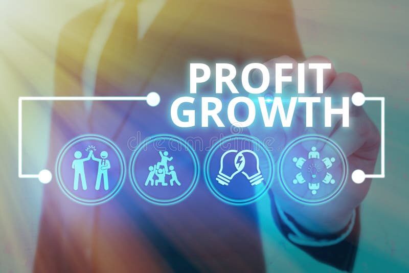 Handwriting text Profit Growth. Concept meaning Objectives Interrelation of Overall Sales Market Shares