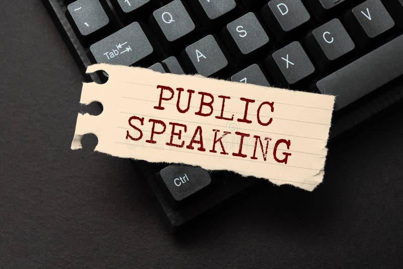 Handwriting text Public Speaking. Word Written on talking showing stage in subject Conference Presentation Composing New stock images