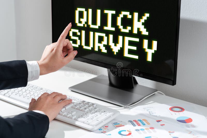 Handwriting text Quick Survey. Internet Concept Conduct fast check on condition value situation of something. Writing displaying text Quick Survey, Business overview Conduct fast check on condition value situation of something