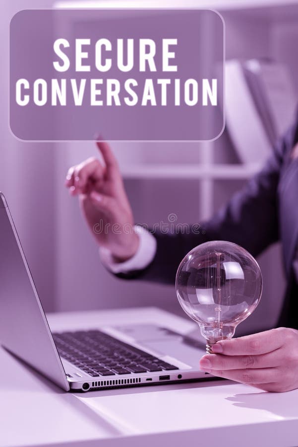 Handwriting text Secure Conversation. Internet Concept Secured Encrypted Communication between Web Services royalty free stock photo