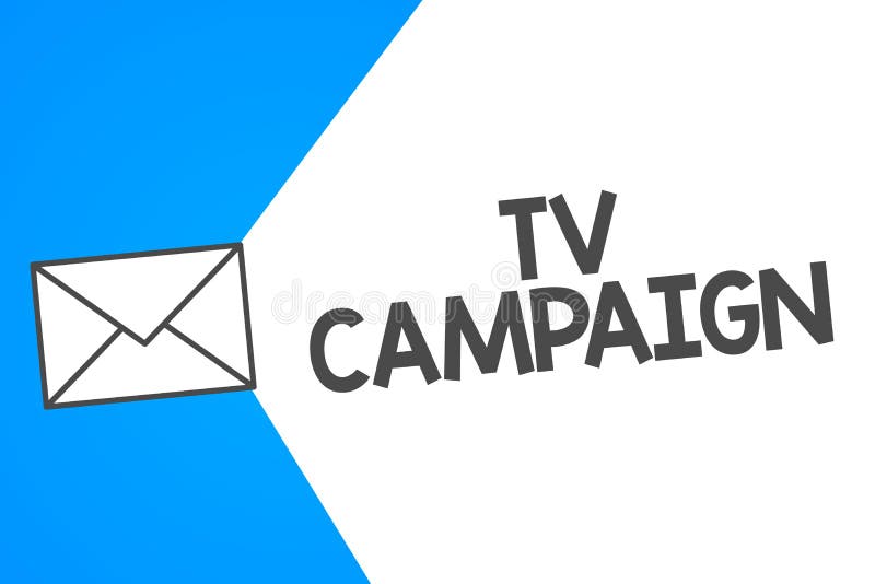 Handwriting Text Tv Campaign. Concept Meaning Television Programming
