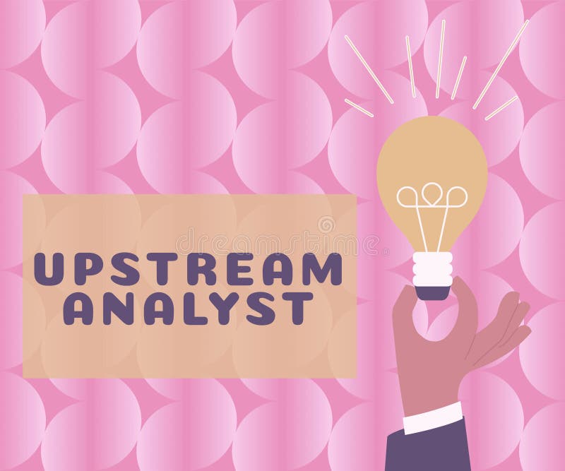 Hand writing sign Upstream Analyst. Internet Concept process of determining the current worth of an asset Replacing Old royalty free illustration
