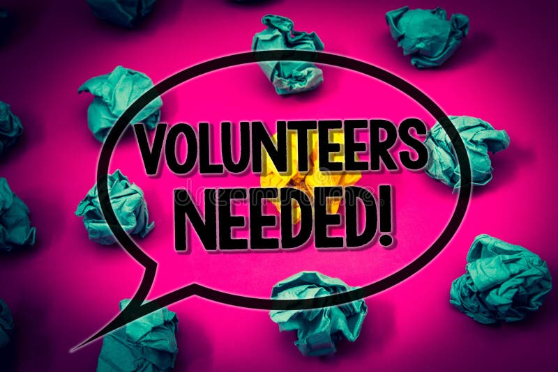 Handwriting text Volunteers Needed Motivational Call. Concept meaning Social Community Charity Volunteerism Huge emerald paper lob