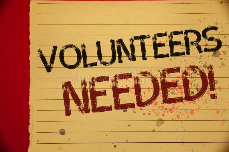 Handwriting text Volunteers Needed Motivational Call. Concept meaning Social Community Charity Volunteerism Mellow yellow color pa