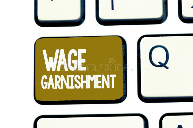 Handwriting Text Wage Garnishment Concept Meaning Deducting Money from Handwriting Text Wage Garnishment Concept Meaning Deducting Money from