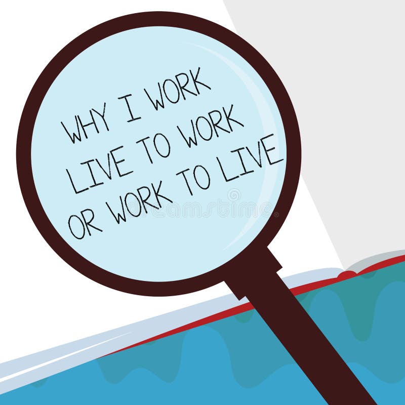 Handwriting Text Why I Work Live To Work or Work To Live. Concept