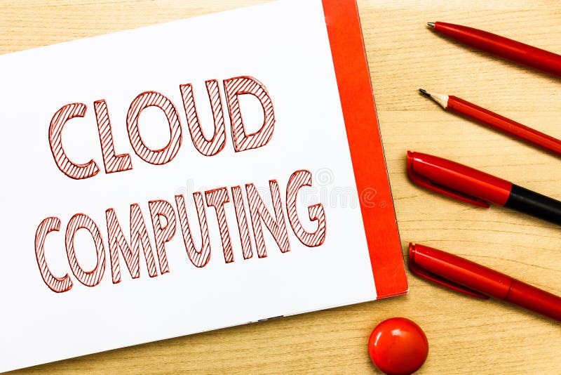 Handwriting text writing Cloud Computing. Concept meaning use a network of remote servers hosted on the Internet stock image Handwriting text writing Cloud Computing. Concept meaning use a network of remote servers hosted on the Internet stock image