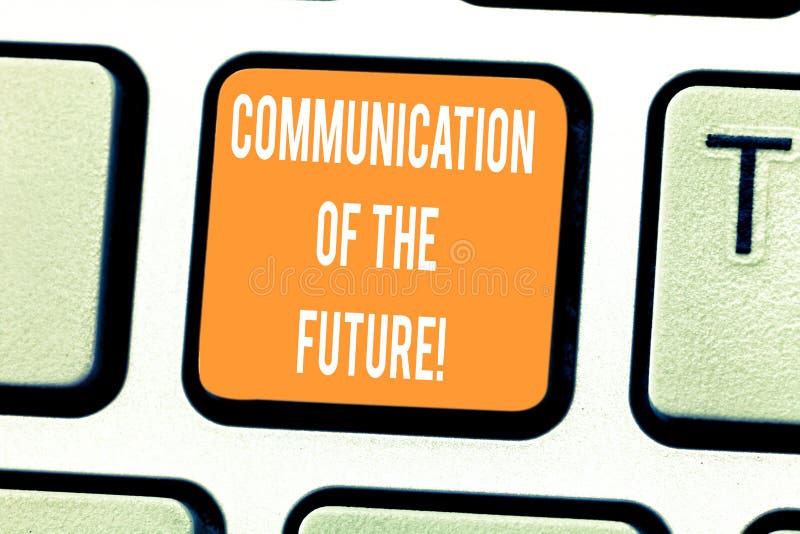 Handwriting text writing Communication Of The Future. Concept meaning Online social media technologies interface stock images Handwriting text writing Communication Of The Future. Concept meaning Online social media technologies interface stock images