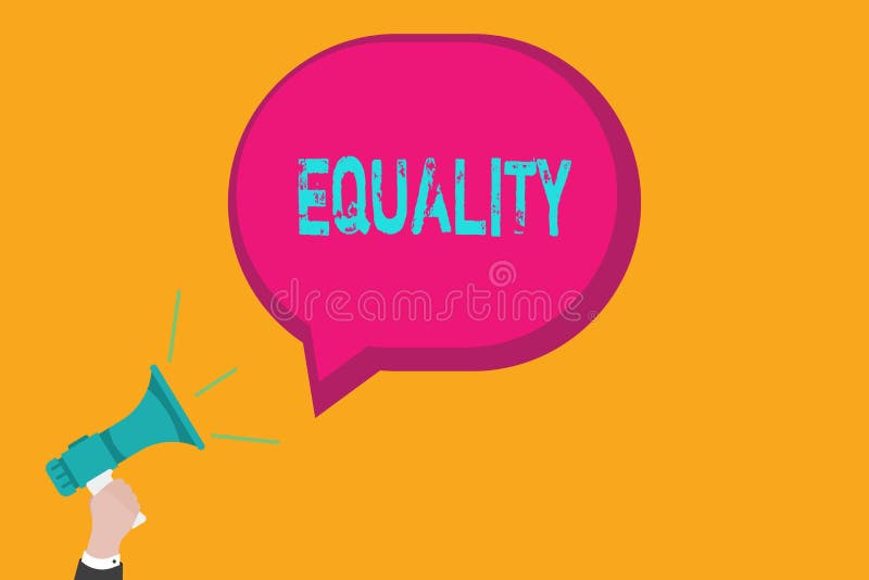 Handwriting text writing Equality. Concept meaning state of being equal especially in status rights or opportunities stock illustration Handwriting text writing Equality. Concept meaning state of being equal especially in status rights or opportunities stock illustration