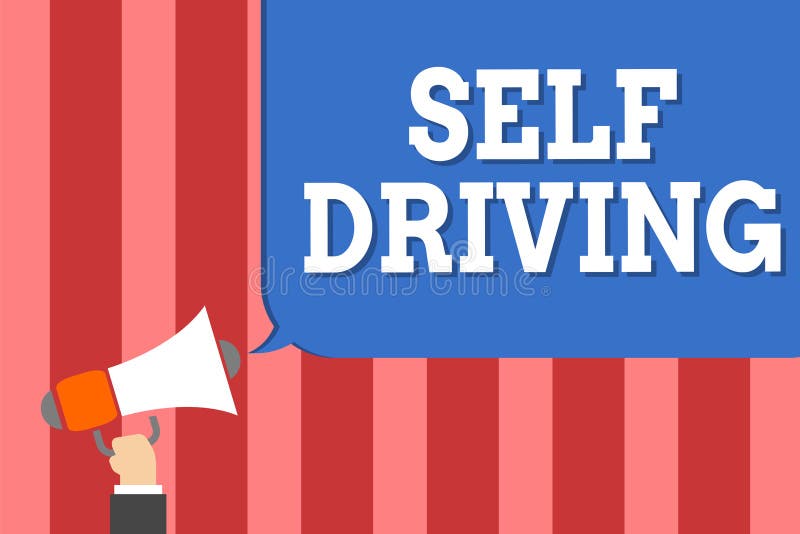 Handwriting Text Writing Self Driving. Concept Meaning Autonomous