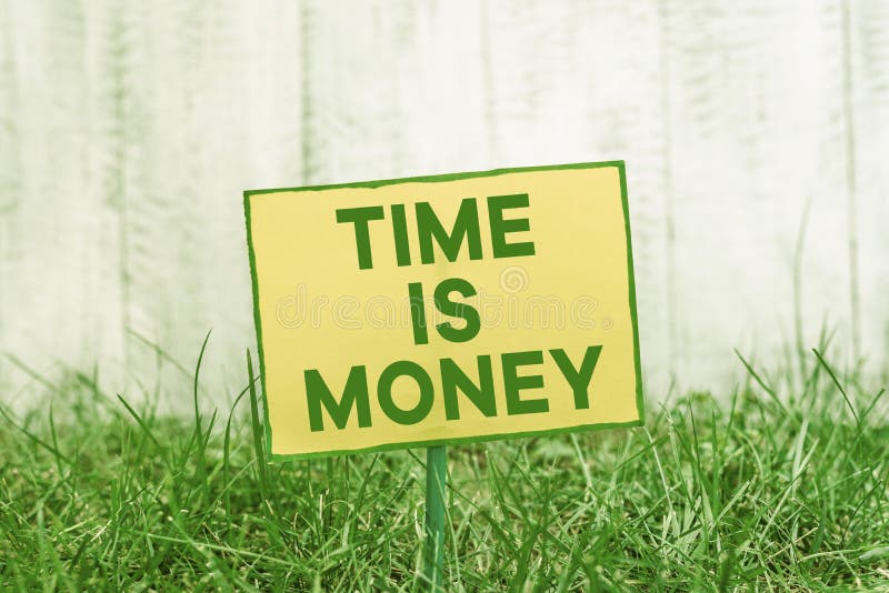 Handwriting Text Writing Time is Money. Concept Meaning Time is a