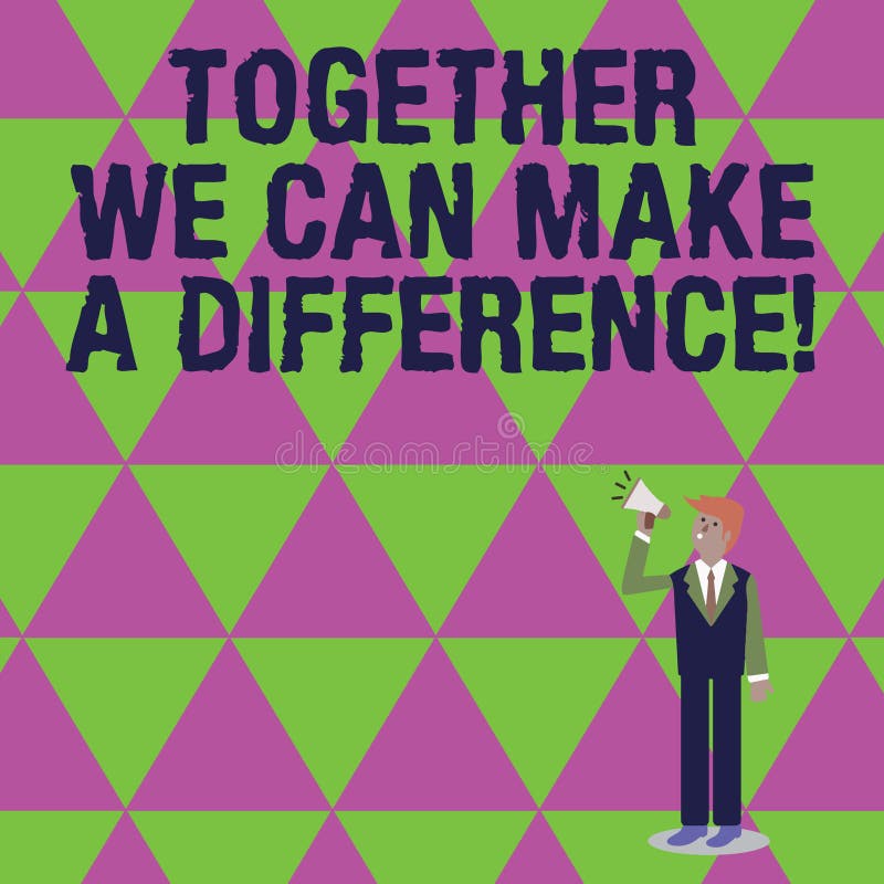 Handwriting text writing together we can make a difference concept 