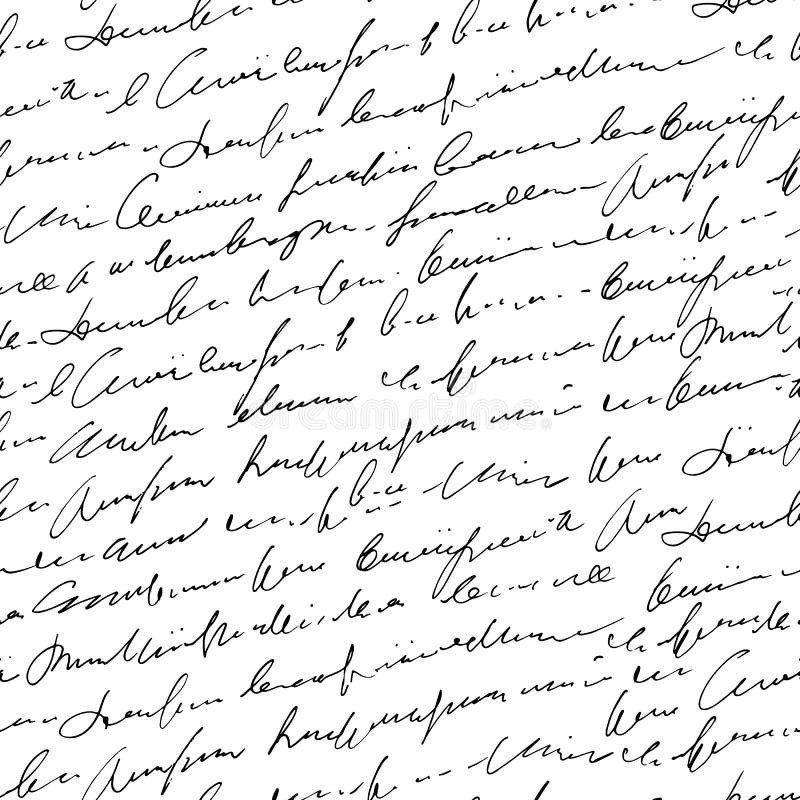 Black White Cursive Document Stock Illustrations – 335 Black White