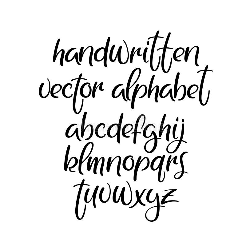 Handwritten Brush Letters. ABC. Modern Calligraphy. Hand Lettering ...