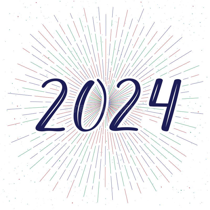 2024 Handwritten Calligraphic Vector Numbers. Stock Vector
