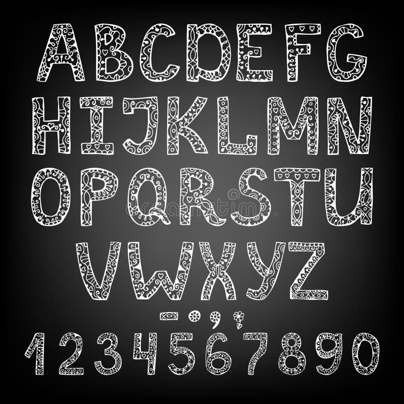 Handwritten chalk ABC stock vector. Illustration of black 39359844