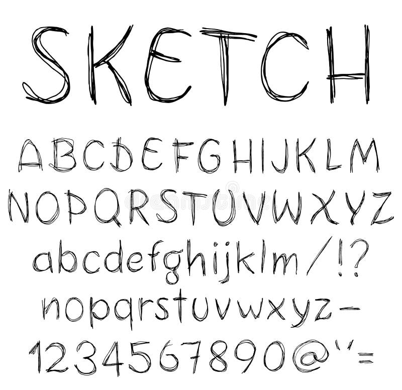 Handwritten font. stock illustration