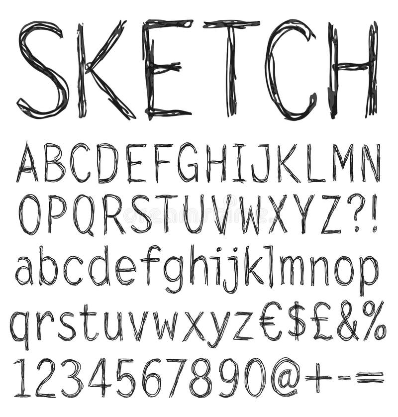Handwritten font. vector illustration