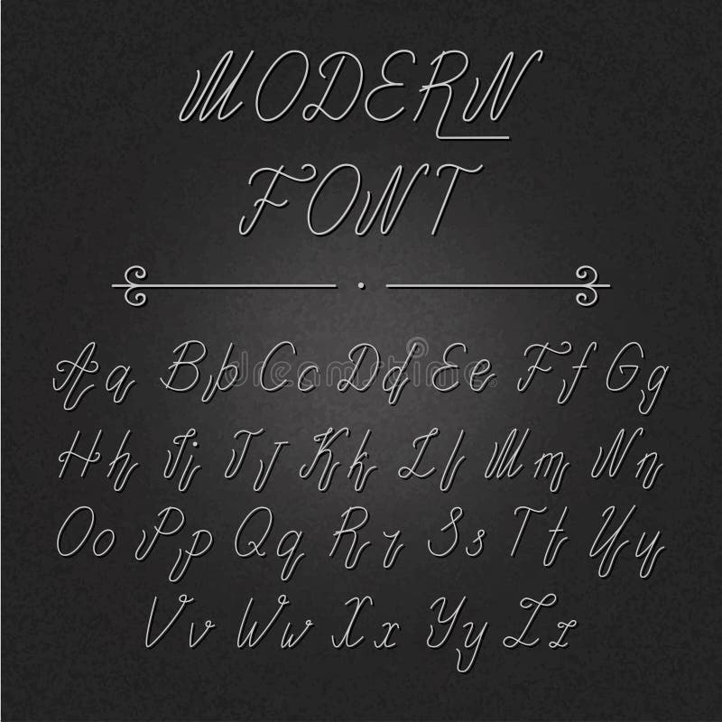 Handwritten Lettering Font Alphabet Stock Vector Illustration Of