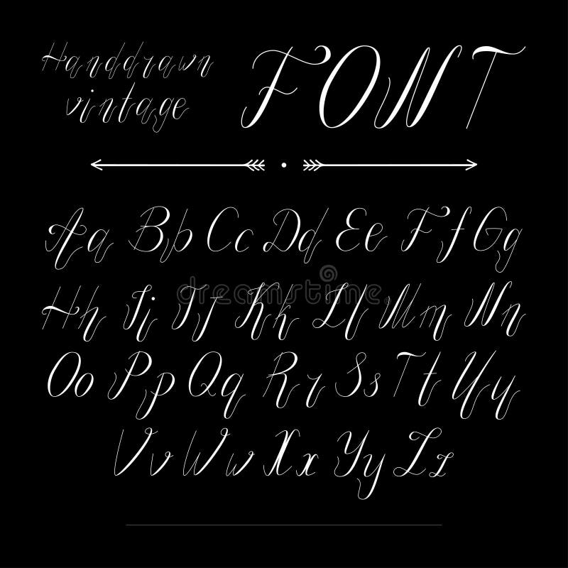 Handwritten Lettering Font Alphabet Stock Vector Illustration Of