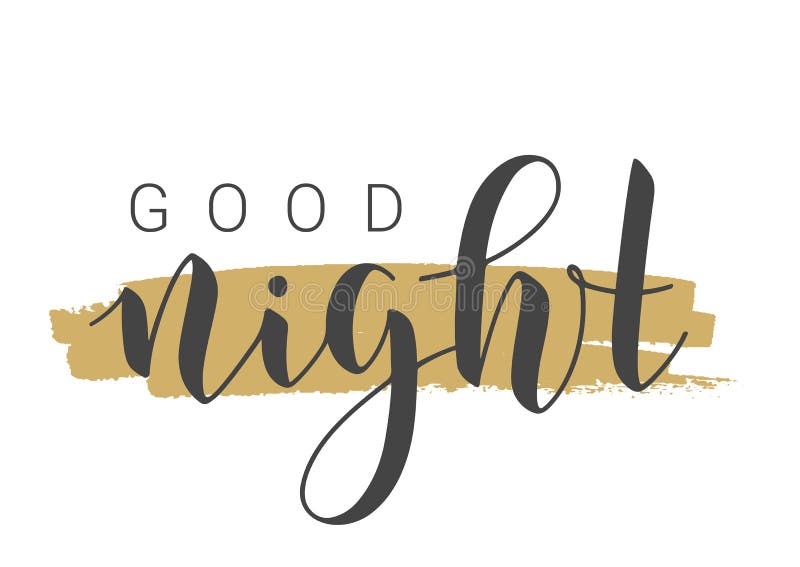 Handwritten Lettering of Good Night. Vector Stock Illustration Stock ...