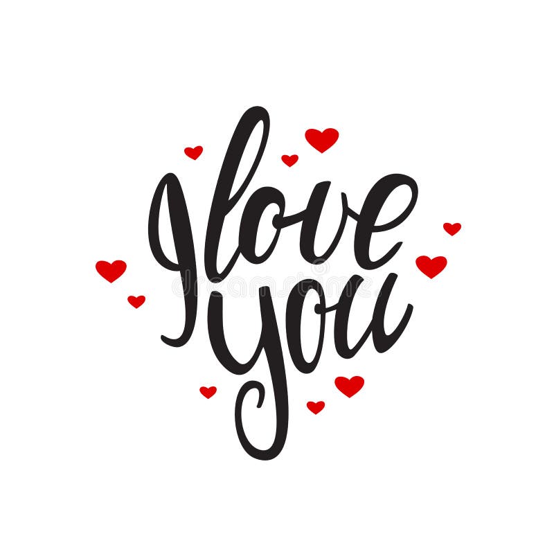 Love You - Handwritten Lettering On White Background Stock Vector ...