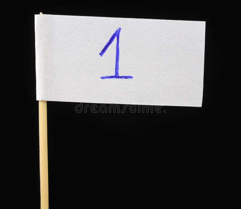 Handwritten Number One on Paper Flag royalty free stock photography