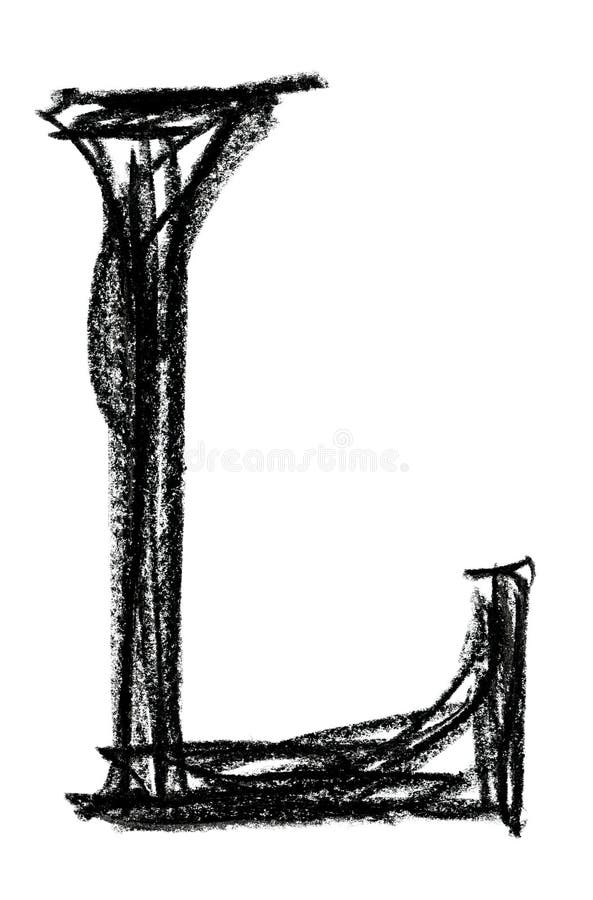 Handwritten Sketch Black Letter L Stock Photo - Illustration of print ...