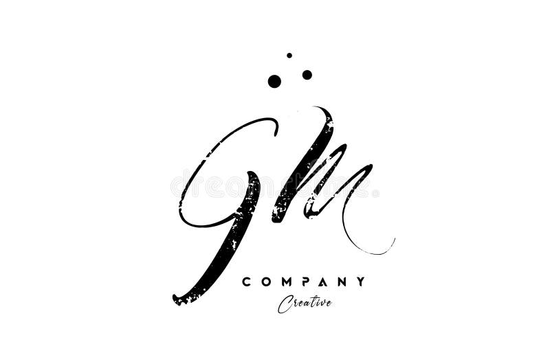 Premium Vector  Gm logo, gm letter logo, hand writteb gm logo