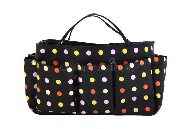 Handy Bag with Colorful Spots Isolated on White Stock Image Image of