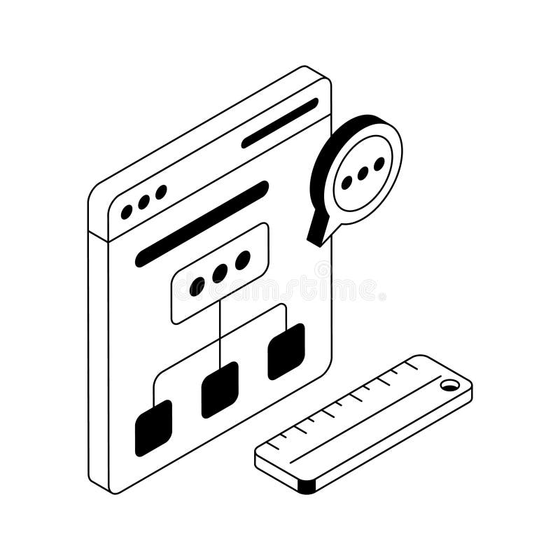 A handy isometric icon showing web algorithm stock illustration