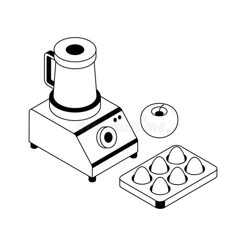 A handy isometric outline icon of juice blender machine royalty free illustration