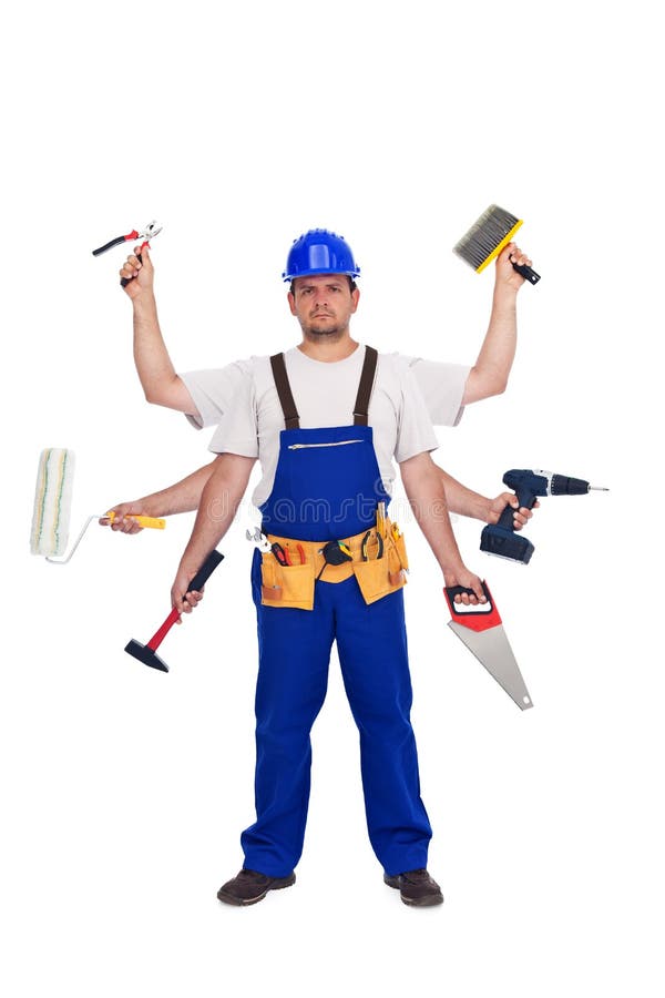 Handyman or worker - jack of all trades stock photo