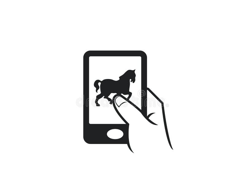 Flat style cell phone touch apps icon for horse equine race farm breeding ranch cowboy company. Flat style cell phone touch apps icon for horse equine race farm breeding ranch cowboy company