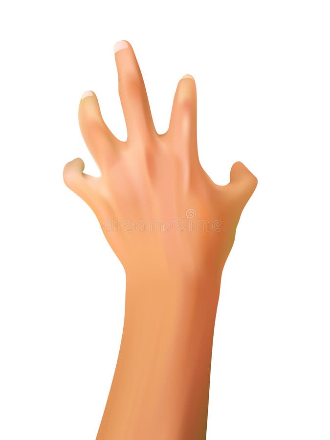 Handzeichen erreichen etwas oder wecken vom Grab, Steigung Mesh Style, realistische Vektor-Illustration lizenzfreie abbildung