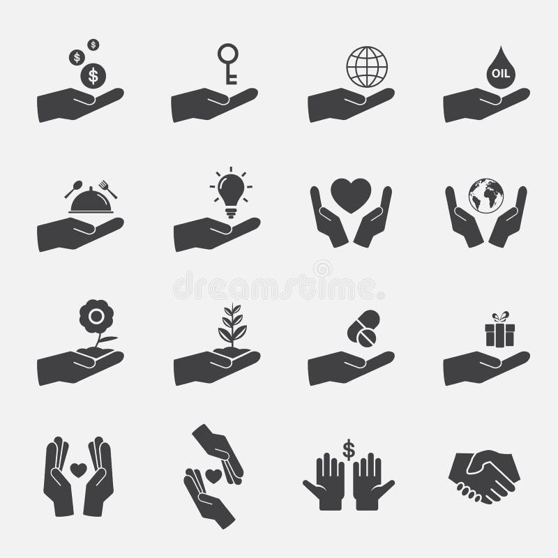 Handzeichen-Ikonensatz stock abbildung Handzeichen-Ikonensatz stock abbildung