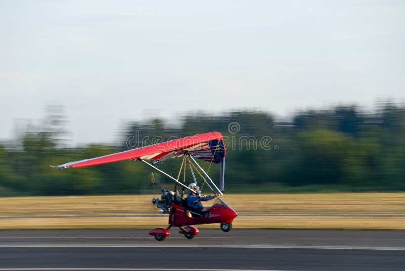 Hang glider taking off