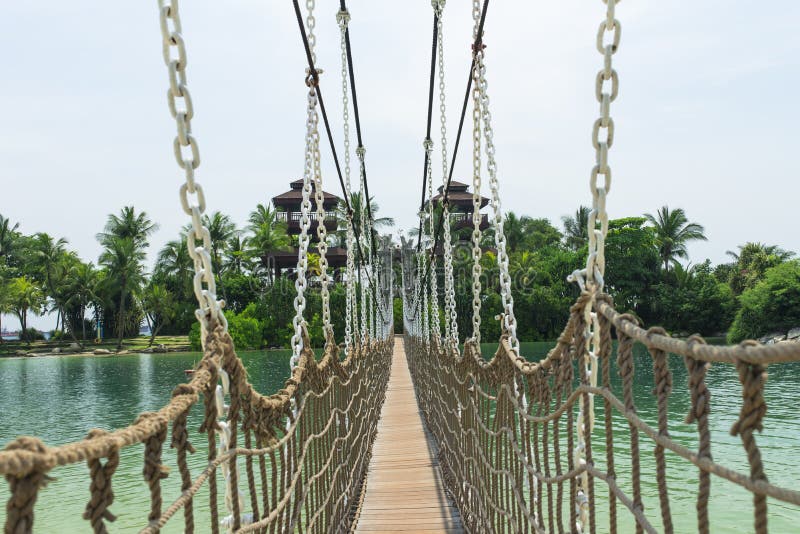 Hangende Brug stock afbeelding Hangende Brug stock afbeelding