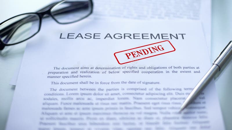 Lease agreement pending, seal stamped on official document, business contract, stock photo. Lease agreement pending, seal stamped on official document, business contract, stock photo