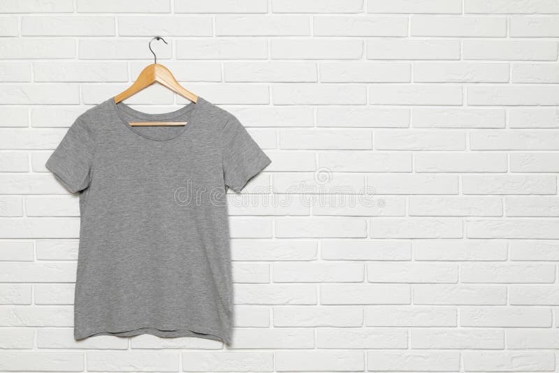 Hanger With Blank T-shirt On White. Mock Up For Design ...