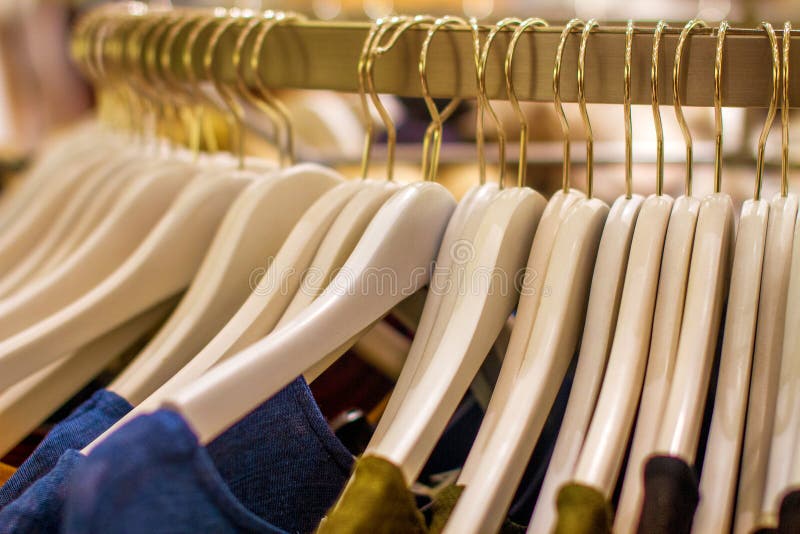 Hangers To the Goods in the Storec Stock Photo Image of blue, closet