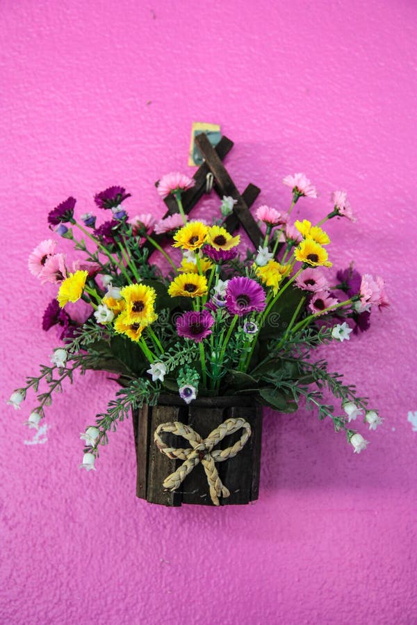 Hanging basket full of spring pansies