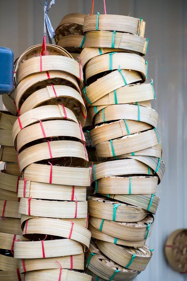 Hanging blank mackarel fish basket royalty free stock photo