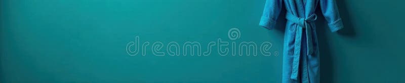 Hanging blue robe, teal backdrop, intimate setting, calm, wellness, image stock illustration